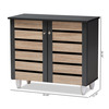 Baxton Studio Gisela Two-Tone Oak and Dark Gray 2-Door Shoe Storage Cabinet 152-9172